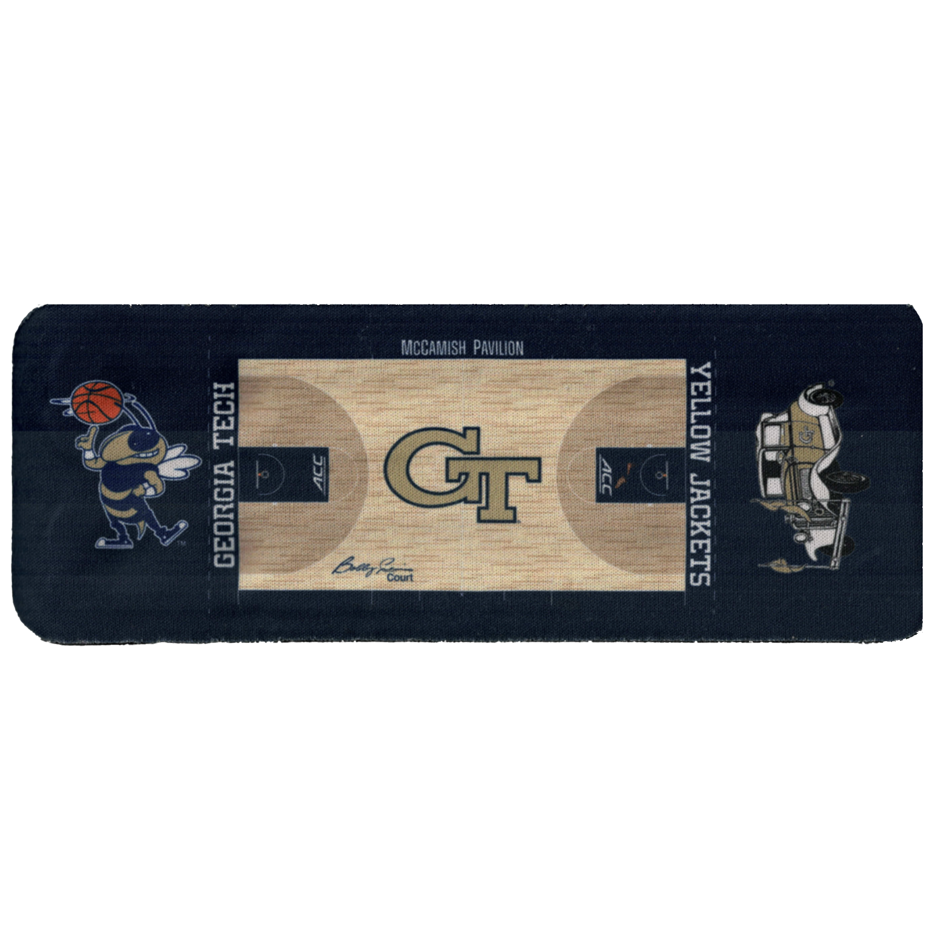 a georgia tech slap braclet with the court on it 