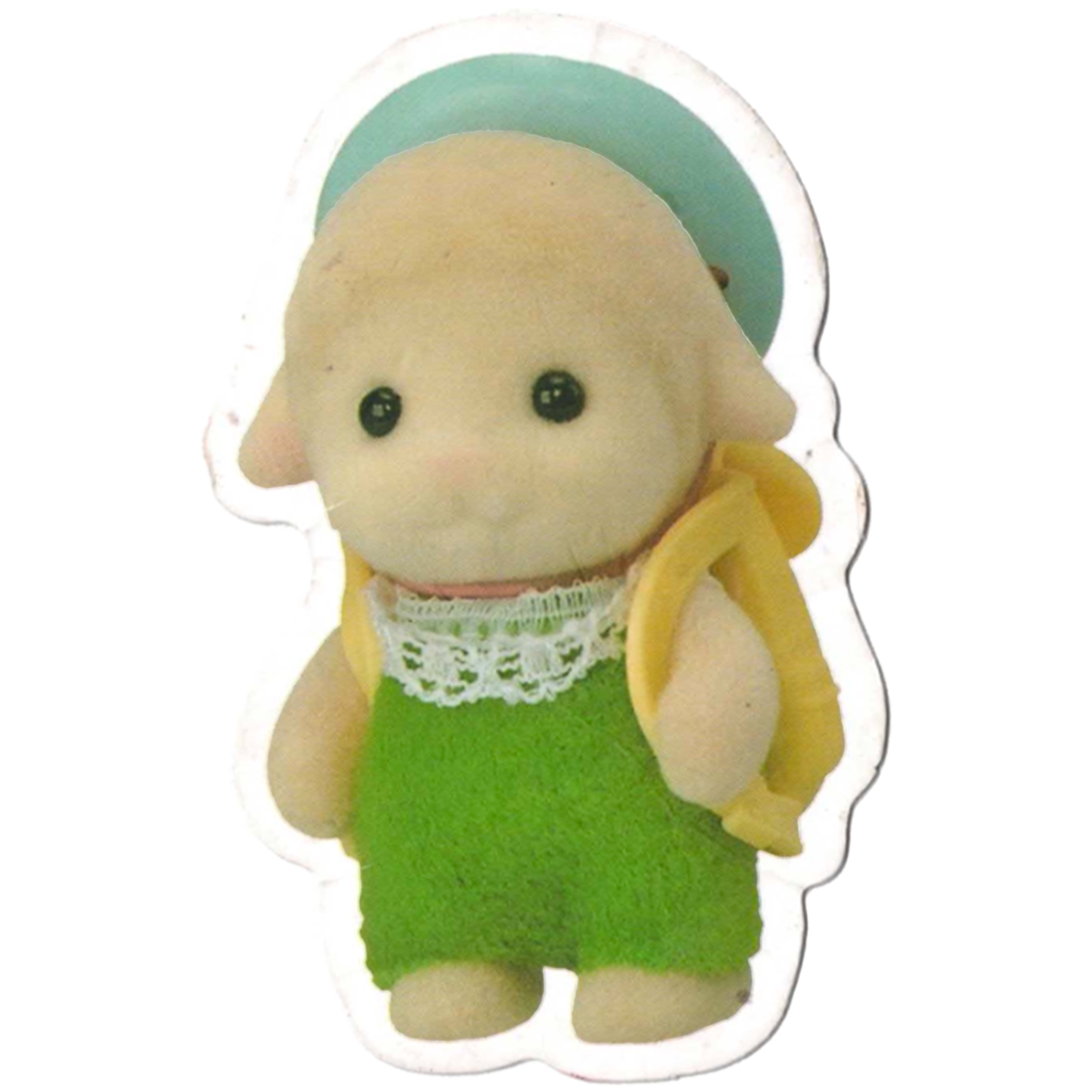 A sticker of a calico critter 