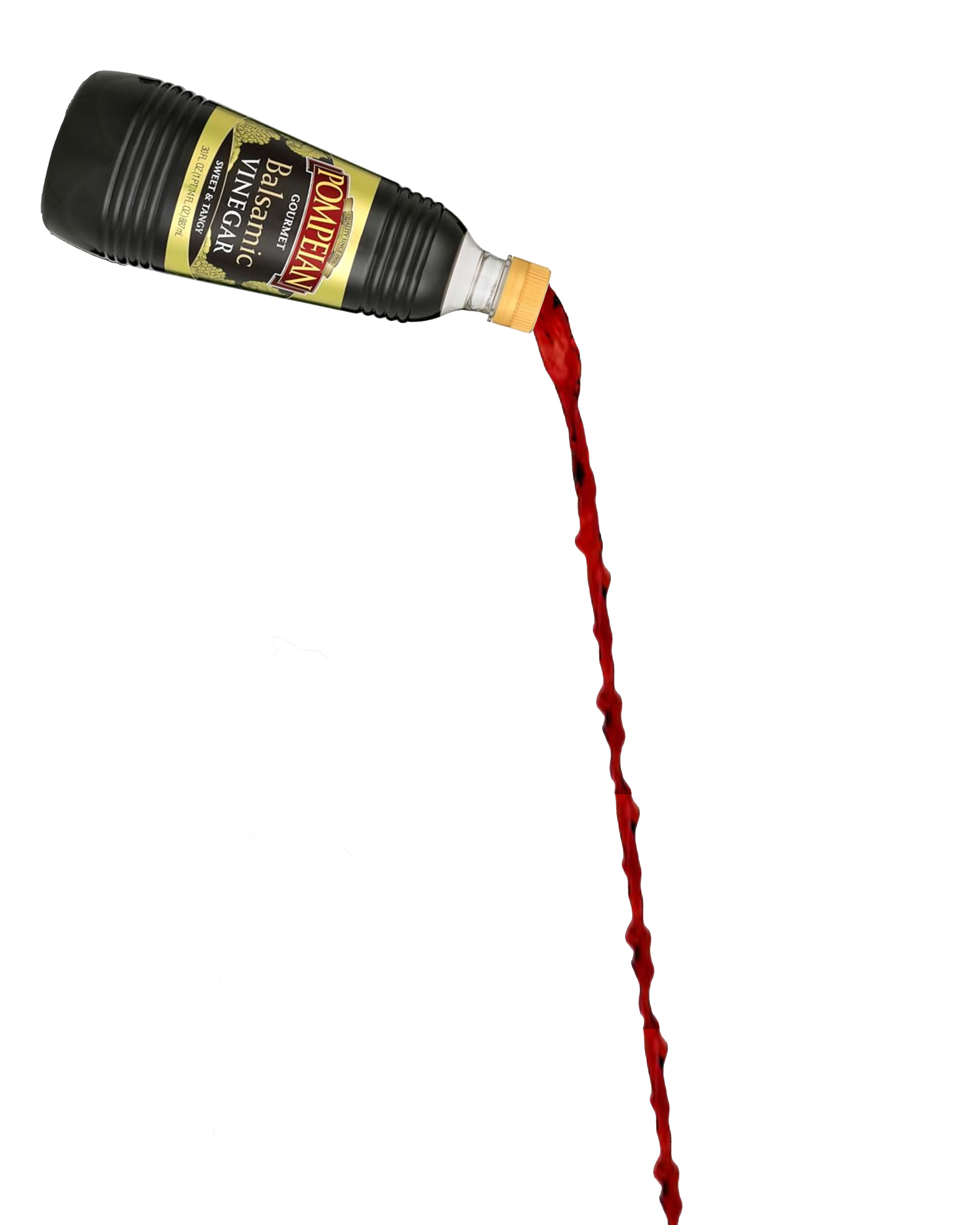 a bottle of balsamic vinager pouring